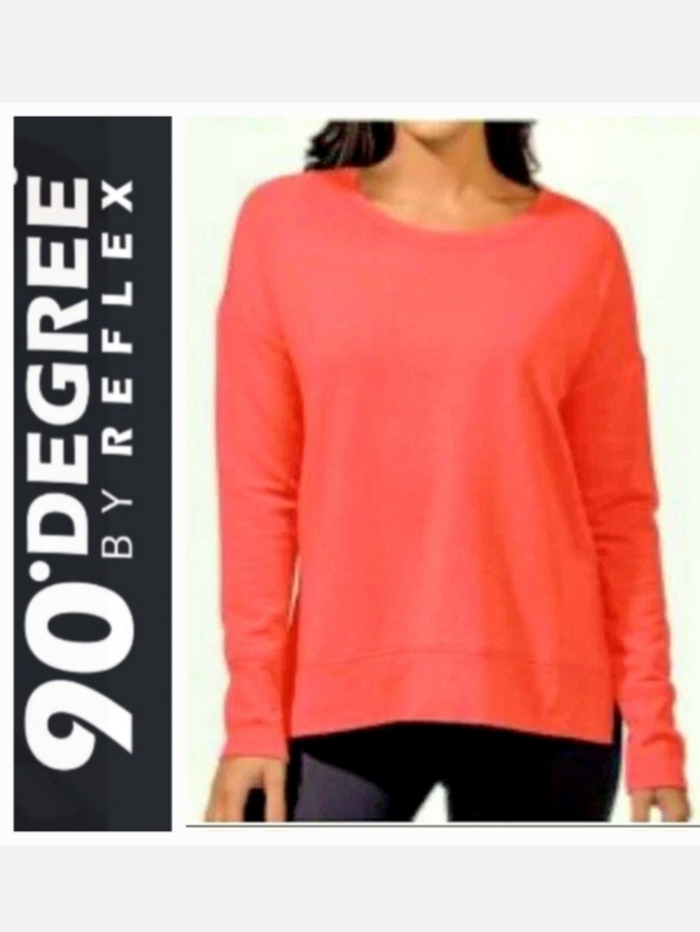 90°Degree Long Sleeve Top Brushed Terry Relaxed Fit Lightweight XL NWT